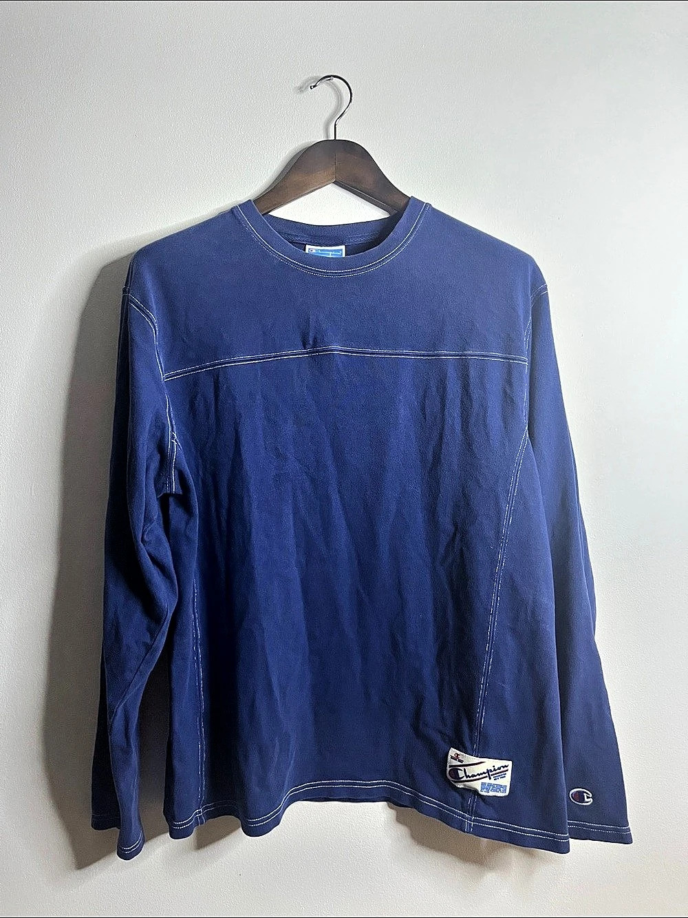 Vintage Champion Long Sleeve Shirt in Blue
Size Large